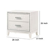 Nightstand with 2 Drawers and Shimmer Accent Trim White By Casagear Home BM269071