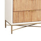 Chest with 5 Corrugated Panel Drawers and Metal Base White By Casagear Home BM269163
