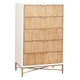 Chest with 5 Corrugated Panel Drawers and Metal Base, White By Casagear Home