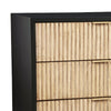 Accent Chest with 3 Corrugated Drawers and Metal Base Black By Casagear Home BM269165