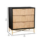 Accent Chest with 3 Corrugated Drawers and Metal Base Black By Casagear Home BM269165