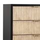 Chest with 5 Corrugated Drawers and Metal Base Black By Casagear Home BM269166