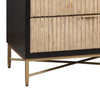 Chest with 5 Corrugated Drawers and Metal Base Black By Casagear Home BM269166