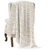 Veria Throw Blanket | 60 x 70 | Pompom Stripe Design | Cream