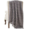 Veria Throw Blanket | 60 x 70 | Pompom Stripe Design | Gray