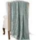 Veria Throw Blanket | 60 x 70 | Pompom Stripe Design | Mint Green