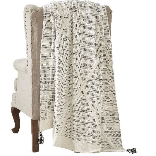 Veria Throw Blanket | 60 x 70 | Diamond Pattern | Black