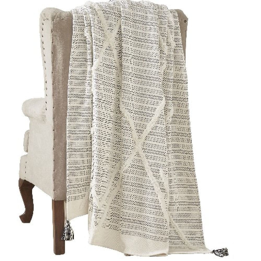 Veria Throw Blanket | 60 x 70 | Diamond Pattern | Black