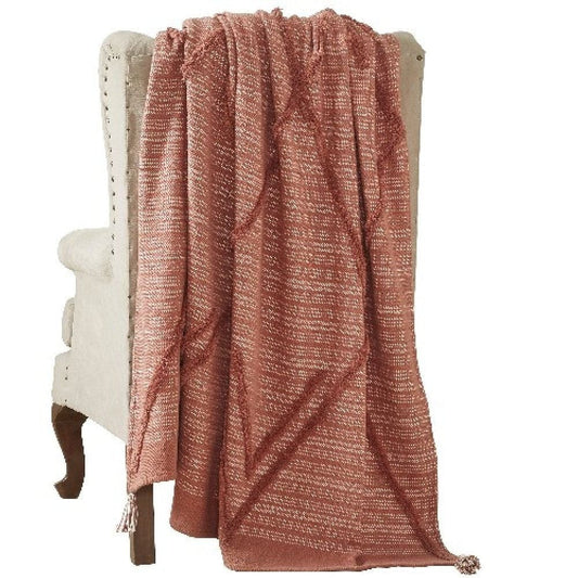 Veria Throw Blanket | 60 x 70 | Diamond Pattern | Brown