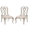 Cora Side Chair Set | Scrolled Back Design | Beige