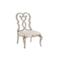 Side Chair with Wooden Scrolled Design Back, Set of 2, Beige By Casagear Home