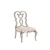Side Chair with Wooden Scrolled Design Back, Set of 2, Beige By Casagear Home