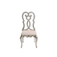 Side Chair with Wooden Scrolled Design Back Set of 2 Beige By Casagear Home BM269208