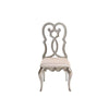 Side Chair with Wooden Scrolled Design Back Set of 2 Beige By Casagear Home BM269208