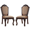 Cora Side Chair Set | Cabriole Legs | Padded Seat | Brown
