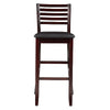 Barstool with Leatherette Seat and Ladder Back Espresso Brown By Casagear Home BM269242