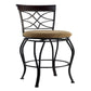 Barstool with Leatherette Seat and Cut Out Back, Beige By Linon Home Decor
