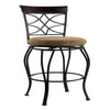 Barstool with Leatherette Seat and Cut Out Back, Beige By Linon Home Decor