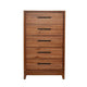 Chest with 5 Drawers and Wooden Frame Brown By Casagear Home BM269324