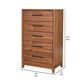 Chest with 5 Drawers and Wooden Frame Brown By Casagear Home BM269324