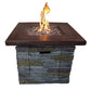 Gas Fire Pit with Lava Rocks and Control Panel, Brown By Casagear Home