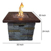 Gas Fire Pit with Lava Rocks and Control Panel Brown By Casagear Home BM269460