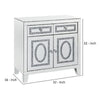 Cabinet with 2 Doors Storage and Tapered Feet Silver By Casagear Home BM269984