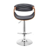 Adjustable Barstool with Faux Leather and Bucket Seat Brown and Gray By Casagear Home BM270013