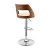 Adjustable Barstool with Open Wooden Back Cream and Brown By Casagear Home BM270014
