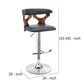 Adjustable Barstool with Curved Cut Out Wooden Back Brown and Gray By Casagear Home BM270035