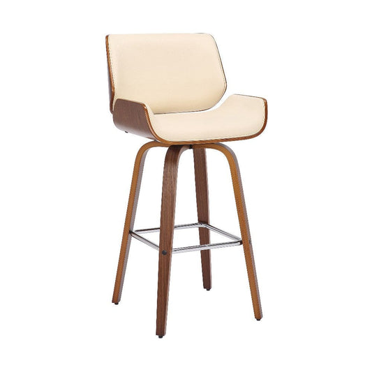 30 Inch Bar Stool with Curved Padded Back and Seat By Casagear Home