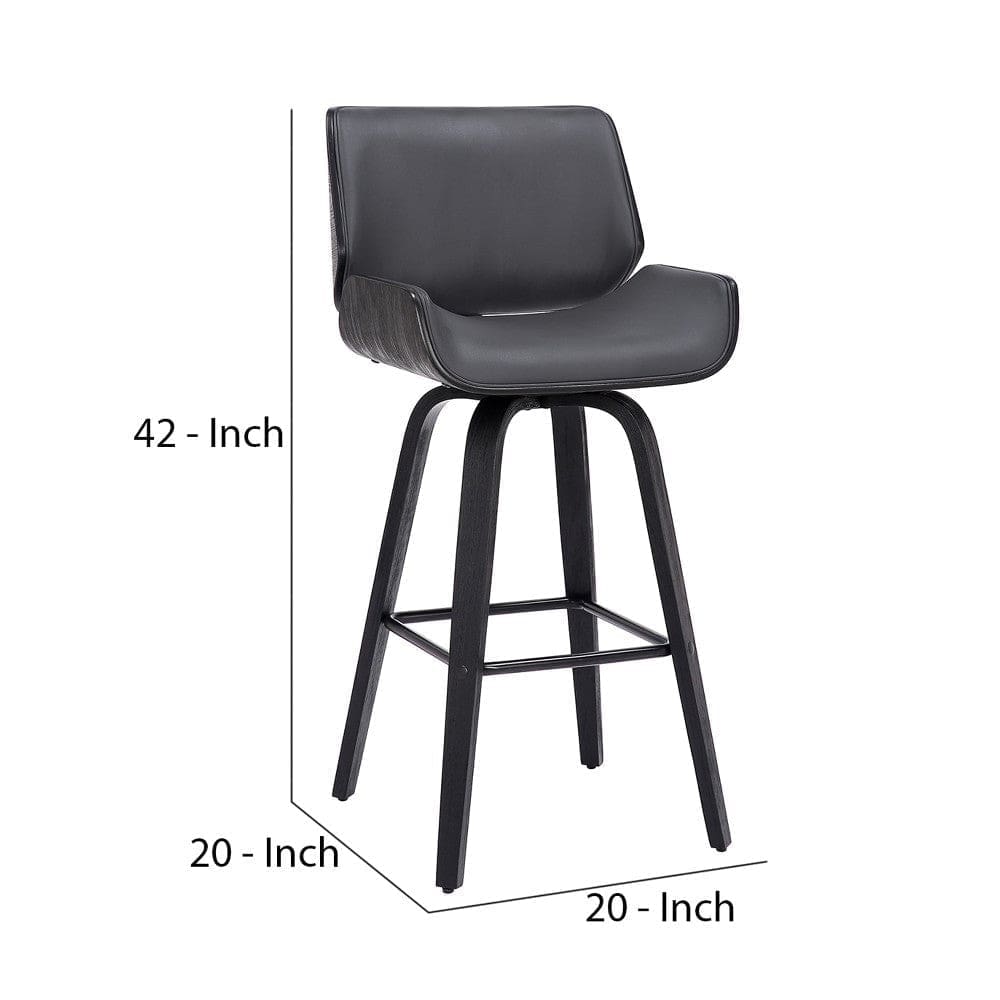 30 Inch Bar Stool with Curved Padded Back and Seat By Casagear Home BM270434