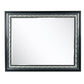 Rectangular Mirror with Diamond Stitching Silver and Black By Casagear Home BM271442