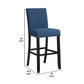 Bar Chair with Fabric Seat and Nailhead Trim Set of 2 Blue By Casagear Home BM271458
