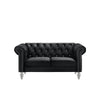 Ben Loveseat | 62" | Velvet | Crystal Tufted Back | Black & Silver