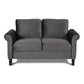 Judy 60 Inch Velvet Upholstered Loveseat with Nailhead Trim Gray By Casagear Home BM271912