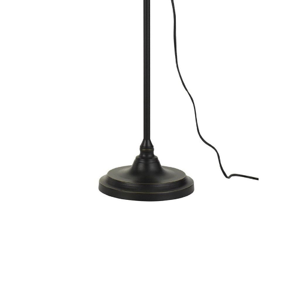 47 Inch Adjustable Metal Floor Lamp and Tapered Shade Black By Casagear Home BM271949