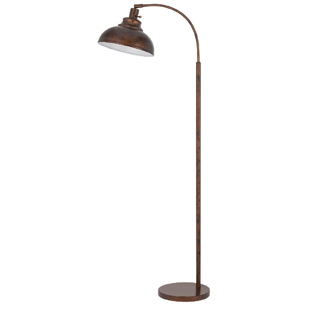 61 Inch Adjustable Tall Metal Floor Lamp, Dome Shade, Copper By Casagear Home