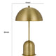 20 Inch Metal Accent Table Lamp with Dome Shade Brass By Casagear Home BM271961