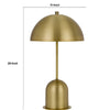 20 Inch Metal Accent Table Lamp with Dome Shade Brass By Casagear Home BM271961