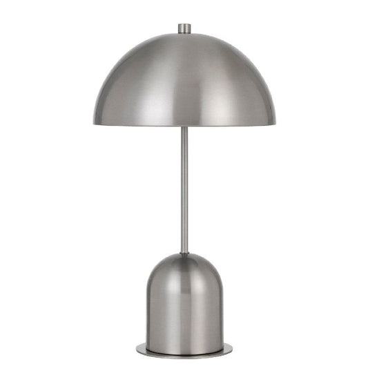 20 Inch Metal Accent Table Lamp with Dome Shade, Silver By Casagear Home