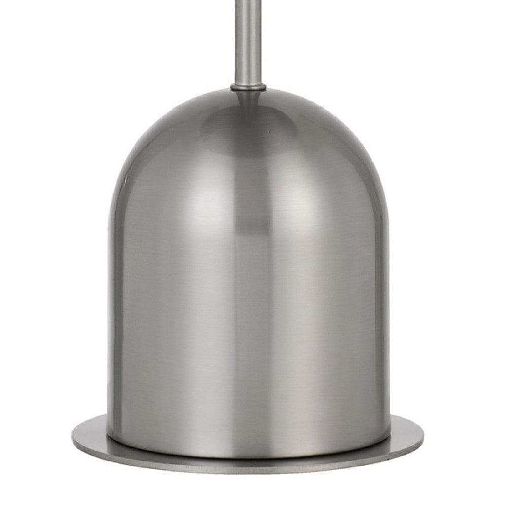 20 Inch Metal Accent Table Lamp with Dome Shade Silver By Casagear Home BM271962