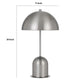 20 Inch Metal Accent Table Lamp with Dome Shade Silver By Casagear Home BM271962