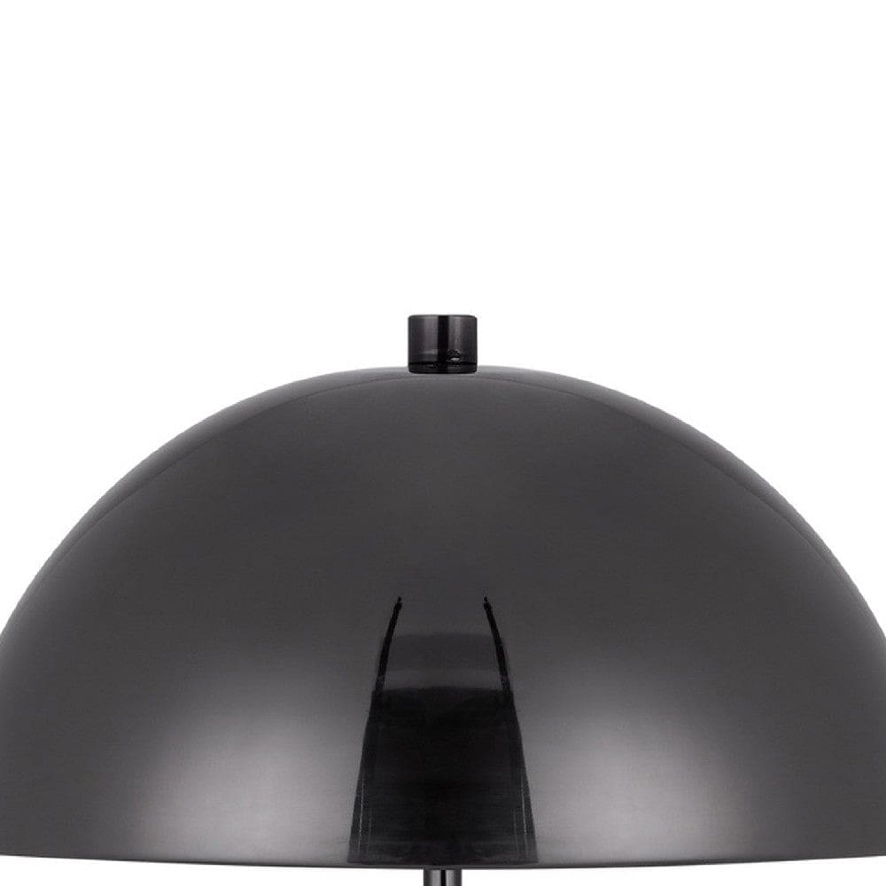 20 Inch Metal Accent Table Lamp Dome Shade Black By Casagear Home BM271963