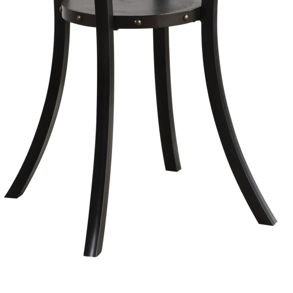 36 Inch Round Wood Bar Table with Flared Legs Black By Casagear Home BM272077