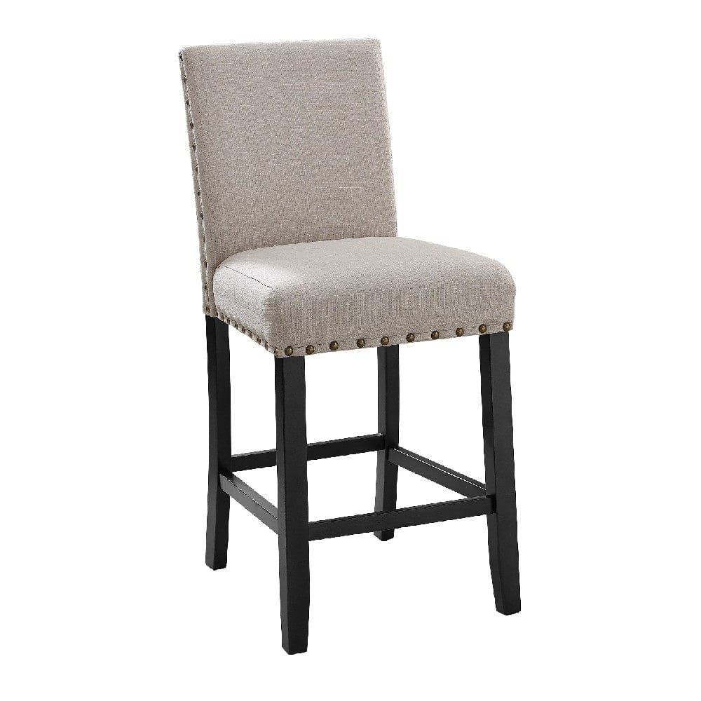 40 Inch Counter Height Chair with Nailhead Trim Set of 2 Beige By Casagear Home BM272078