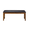 Gary 46 Inch Wood Bench with Leatherette Seat Brown By Casagear Home BM272087