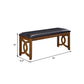Gary 46 Inch Wood Bench with Leatherette Seat Brown By Casagear Home BM272087