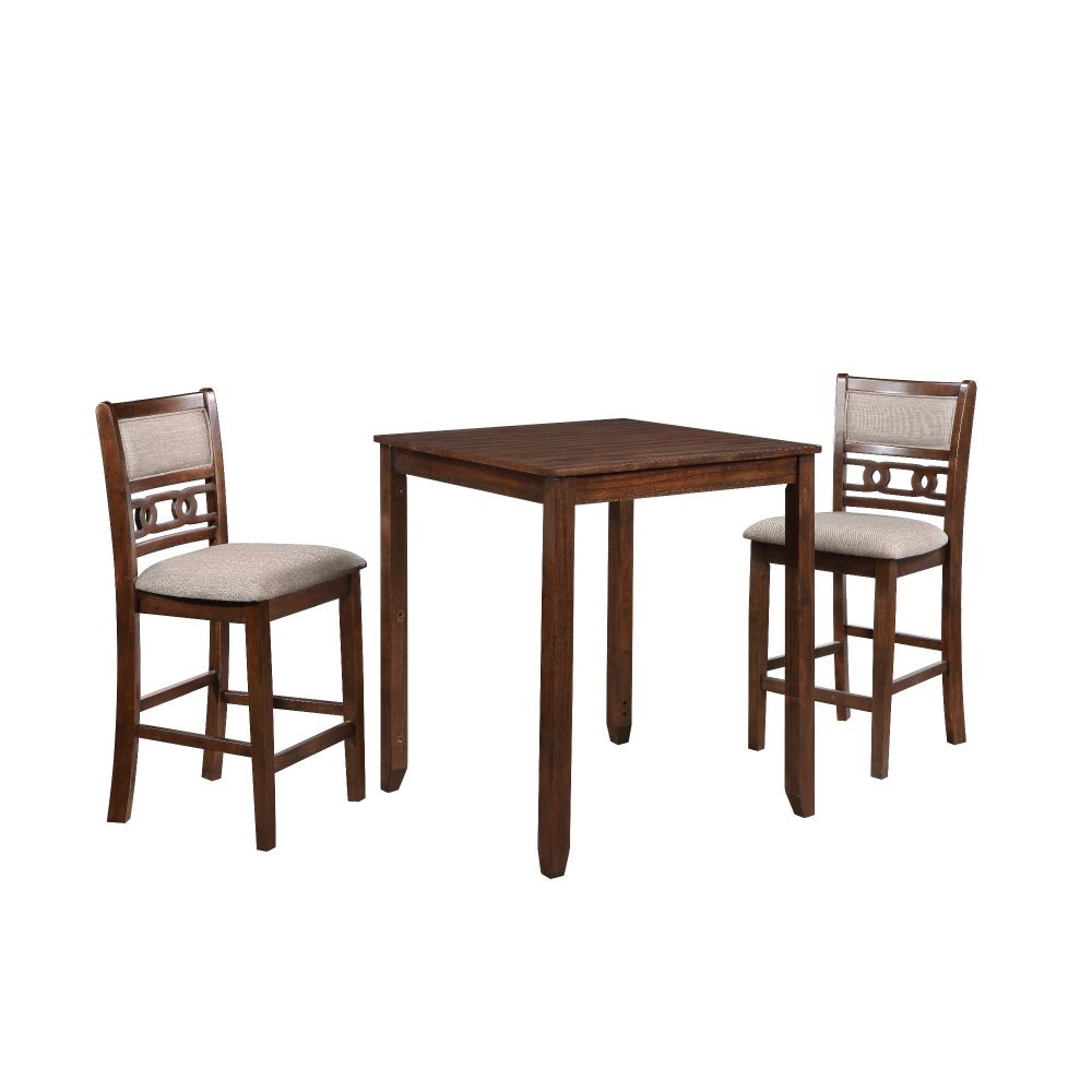 Gary 3 Piece Counter Table Set | Cherry Brown