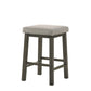 25 Inch Wooden Bar Stool with Fabric Seat Set of 2 Gray By Casagear Home BM272098